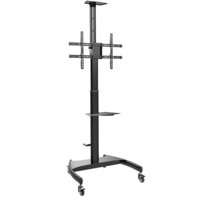 Aisens FT70TE-169 Aisens – Soporte De Suelo Eco Con Ruedas Y Manivela Bandeja Para Dvd Y Soporte De Camara Para Monitor/Tv 50Kg De 37-70 Negro