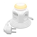 Aisens ASPS-3A1CL01-W - > Base Múltiple Multifunción De Sobremesa (Regleta De Enchufes) Con Interruptor Y 4 Tomas 