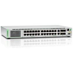Allied-Telesis 990-004698-50 Gigabit Ethernet Managed Switch With 24 Ports 10/100/1000T Mbps 2 Sfp/Copper Combo Ports 2 Sfp/Sfp+ Uplink Slots Single Fixed Ac Pow - Puertos Lan: 24 N; Tipo Y Velocidad Puertos Lan: Rj-45 10/100/1000 Mbps; Power Over Ethernet (Poe): No; Gestión: Managed; No. Puertos Uplink: 2; Soporte Routing: Sí; No. Puertos Poe: 0