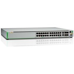 Allied-Telesis 990-004700-50 Gigabit Ethernet Managed Switch With 24 10/100/1000T Poe Ports 2 Sfp/Copper Combo Ports 2 Sfp/Sfp+ Uplink Slots Single Fixed Ac Pow - Puertos Lan: 24 N; Tipo Y Velocidad Puertos Lan: Rj-45 10/100/1000 Mbps; Power Over Ethernet (Poe): Sí; Gestión: Managed; No. Puertos Uplink: 2; Soporte Routing: Sí; No. Puertos Poe: 24