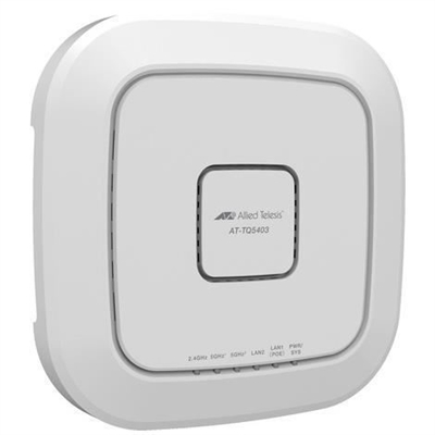 Allied-Telesis AT-TQ5403 Ieee 802.11Ac Wave2 Wireless Access Point With Tri-Band Radios And  Embedded Antenna. Ac Power Adapter Not Included. - Tipo Alimentación: Ac + Poe; Número De Puertos Lan: 2 N; Ubicación: Interior / Exterior; Frecuencia Rf: 2,4/5 Ghz; Velocidad Wireless: 2133 Mbps Mbit/S; Wireless Security: Sí; Supporto Poe 802.3Af: Sí