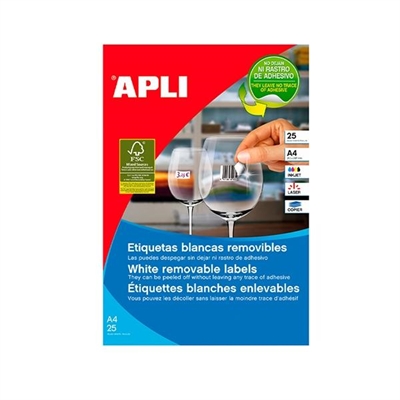 Apli 10197 Etiquetas Autoadhesivas Blancas Cantos De Romos Tama?O 178 X 10 Mm Con Adhesivo Removible Para Multiples Usos. Pack Con 25 Hojas (6.750 Etiquetas Autoadhesivas). Perfectas Para Identificar Envios De Correspondencia Objetos Paqueteria O Para Clasificar. Excelente Calidad De Impresion En Impresoras Inkjet Laser O Fotocopiadoras.