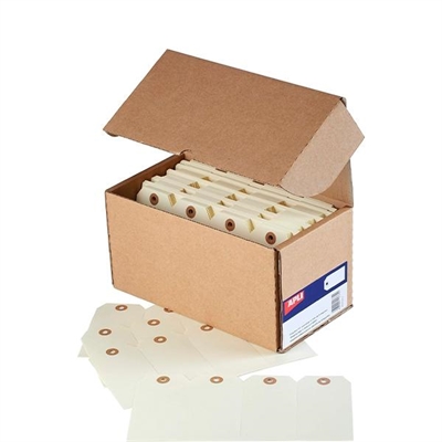 Apli 121376 Etiquetas De Escritura Manual Con Arandela. Tamaño 125 X 63 Mm. Cada Caja Incluye 1000 Etiquetas. Fabricadas En Cartulina Color Crema De 160 G/Mi¿½ Y Arandela Reforzada.