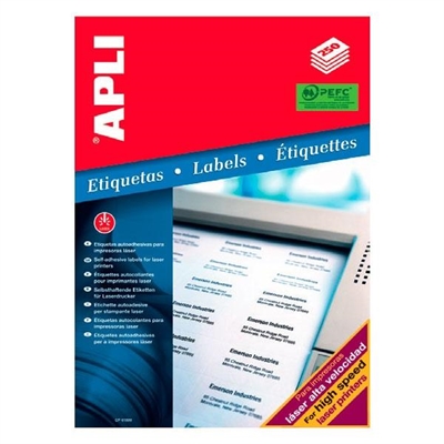 Apli 2529 Etiquetas Autoadhesivas Color Blanco Cantos Rectos Tama?O 210 X 148 Mm Con Adhesivo Permanente Especificas Para Impresoras De Maxima Velocidad. Pack Con 250 Hojas (500 Etiquetas Autoadhesivas). Etiquetas Autoadhesivas Especialmente Dise?Adas Para Impresoras Laser Con Un Papel Frontal De Secado Rapido En Toner Y Soporte Preparado Para Soportar Las Altas Temperaturas Y Rapidez De Este Tipo De Impresion.