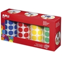 Apli 13793 - Gomets Redondos De Tamaño Ø 20 Mm En Colores Surtidos Con Adhesivo Permanente. Hojas Micro