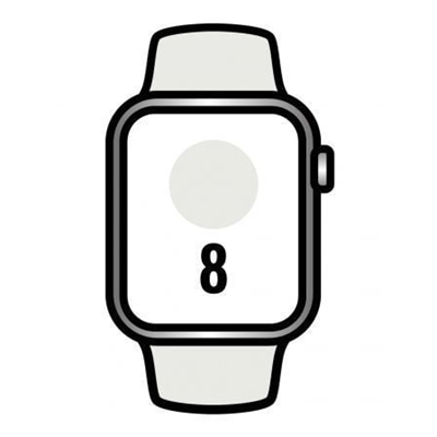 Apple MNKE3TY/A Apple Watch Series 8 GPS + Cellular 45mm Silver Stainless Steel Case con White Sport Band - Regular