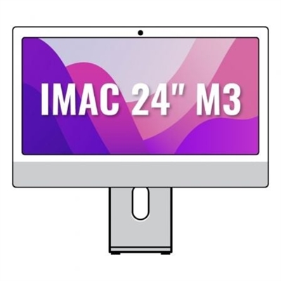 Apple MQR93Y/A Apple Imac 24 M3 with 8 core CPU and 8 core GPU, 8GB, 256GB, Silver