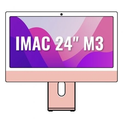 Apple MQRD3Y/A Apple Imac 24 M3 with 8 core CPU and 8 core GPU, 8GB, 256GB, Pink
