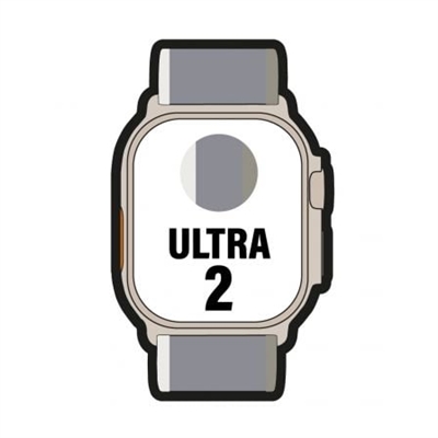 Apple MRF33TY/A Apple Watch Ultra 2 - 49 mm - titanio - reloj inteligente con Loop Trail - nylon weave - green/gray - tamaño de la banda: S/M - 64 GB - Wi-Fi, LTE, UWB, Bluetooth - 4G - 61.4 g