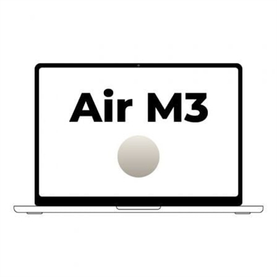 Apple MRXT3Y/A Apple MacBook Air 13 M3,8CPU,8GPU, 8GB, 256GB SSD - Starlight