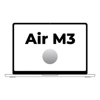 Apple MRYP3Y/A Apple MacBook Air 15 M3,8CPU,10GPU, 8GB, 256GB SSD - Silver