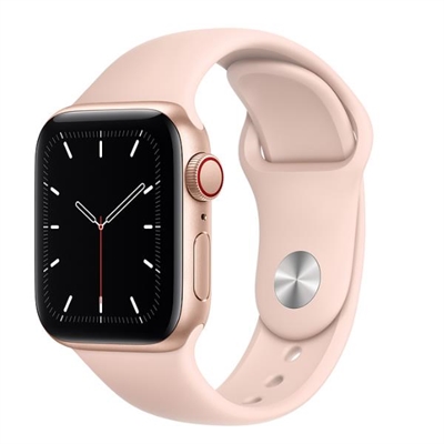 Apple MYEH2TY/A Apple Watch SE (GPS + Cellular) - 40 mm - aluminio dorado - reloj inteligente con pulsera deportiva - fluoroelastómero - arena rosa - tamaño de la banda: S/M/L - 32 GB - Wi-Fi, Bluetooth - 4G - 30.68 g