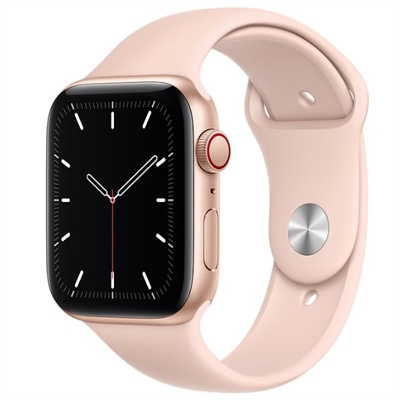 Apple MYEX2TY/A Apple Watch SE GPS + Cellular, 44mm Gold Aluminium Case with Pink Sand Sport Band - Regular