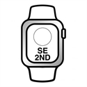 Apple MNK23TY/A - Apple Watch Se Gps 44Mm Silver Aluminium Case With White Sport Band - Regular - Tamaño Pan