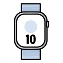 Apple MWWN3QL/A - Apple Watch Series 10 Gps 46Mm Silver Aluminium Case With Blue Cloud Sport Loop - Tamaño P