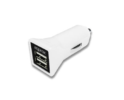 Approx APPUSBCAR31W Cargador Doble Usb Para Coche (Blanco) Approx