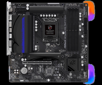 Asrock 90-MXBL60-A0UAYZ Asrock B760M PG Riptide. Fabricante de procesador: Intel, Socket de procesador: LGA 1700, Procesador compatible: Intel® Core™ i5, Intel® Core™ i9. tipos de memoria compatibles: DDR5-SDRAM, Memoria interna máxima: 192 GB, Tipo de ranuras de memoria: DIMM. Interfaces de disco de almacenamiento soportados: M.2, SATA III, Niveles RAID: 0, 1, 5, 10. Tipo de interfaz ethernet: 2.5 Gigabit Ethernet, Controlador LAN: Dragon RTL8125BG. Componente para: PC, Factor de forma: micro ATX, Familia del chipset: Intel