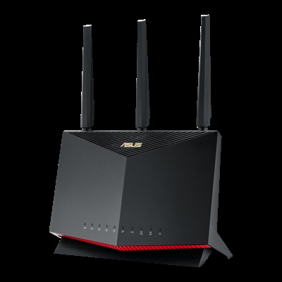 Asustek 90IG07N0-MO3B00 ASUS RT-AX86U Pro. Banda Wi-Fi: Doble banda (2,4 GHz / 5 GHz), Estándar Wi-Fi: Wi-Fi 6 (802.11ax), Tasa de transferencia de datos WLAN (máx.): 4804 Mbit/s. Tipo de interfaz Ethernet LAN: Gigabit Ethernet, Ethernet LAN, velocidad de transferencia de datos: 10,100,1000 Mbit/s, Tecnología de cableado: 10/100/1000Base-T(X). Tipo de producto: Router de sobremesa, Color del producto: Negro, Indicadores LED: LAN, Poder, WAN, WPS. Cables incluidos: LAN (RJ-45). Diseño de la antena: Interno y externo