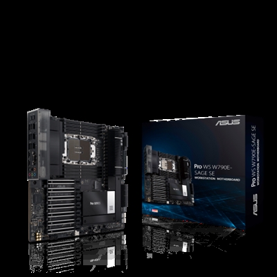 Asustek 90MB1C20-M0EAY0 ASUS PRO WS W790E-SAGE SE. Fabricante de procesador: Intel, Socket de procesador: LGA 4677, Procesador compatible: Intel® Xeon® W. tipos de memoria compatibles: DDR5-SDRAM, Memoria interna máxima: 2,05 TB, Tipo de ranuras de memoria: DIMM. Interfaces de disco de almacenamiento soportados: SlimSAS, M.2, SATA III, Tipos de unidades de almacenamiento admitidas: HDD & SSD, Niveles RAID: 0, 1, 5, 10. Tipo de interfaz ethernet: 10 Gigabit Ethernet, Gigabit Ethernet. Componente para: Puesto de trabajo, Factor de forma: EEB, Familia del chipset: Intel