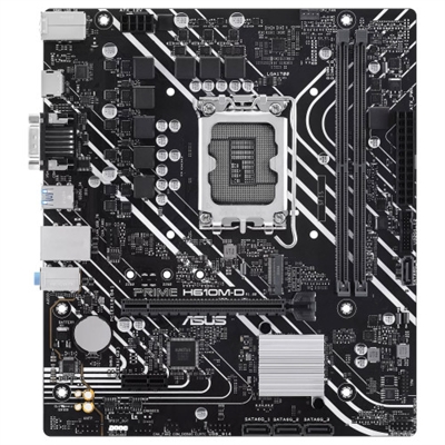 Asustek 90MB1G80-M0EAY0 ASUS PRIME H610M-D. Fabricante de procesador: Intel, Socket de procesador: LGA 1700, Procesador compatible: Intel® Celeron®, Intel® Pentium® Gold, Intel® Core™ i3, Intel® Core™ i5, Intel® Core™.... tipos de memoria compatibles: DDR5-SDRAM, Memoria interna máxima: 96 GB, Tipo de ranuras de memoria: DIMM. Interfaces de disco de almacenamiento soportados: M.2, SATA III, Tipos de unidades de almacenamiento admitidas: HDD & SSD. Tipo de interfaz ethernet: Gigabit Ethernet. Componente para: PC, Factor de forma: micro ATX, Familia del chipset: Intel