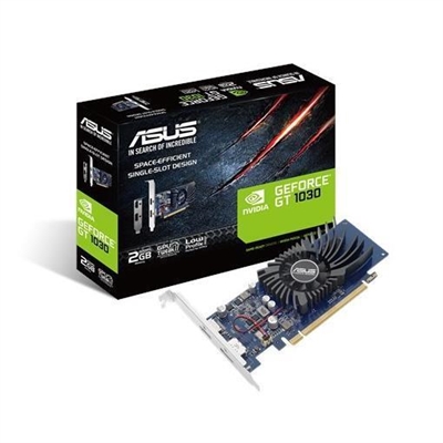 Asustek 90YV0AT2-M0NA00 ASUS GT1030-2G-BRK. Familia de procesadores de gráficos: NVIDIA, Procesador gráfico: GeForce GT 1030, Frecuencia del procesador: 1266 MHz. Capacidad memoria de adaptador gráfico: 2 GB, Tipo de memoria de adaptador gráfico: GDDR5, Ancho de datos: 64 bit, Velocidad de memoria del reloj: 6008 MHz. Máxima resolución: 7680 x 4320 Pixeles. Versión DirectX: 12.0, Versión OpenGL: 4.5. Tipo de interfaz: PCI Express 3.0. Tipo de enfriamiento: Activo, Número de ventiladores: 1 Ventilador(es)