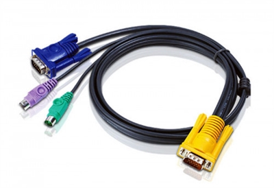 Aten 2L-5203P Aten Cable KVM PS/2 con SPHD 3 en 1 de 3 m. Longitud de cable: 3 m, Tipo de puerto de teclado: PS/2, Tipo de puerto de ratón: PS/2. Peso: 286 g, Peso del paquete: 294 g. Peso neto de caja: 14,3 kg, Ancho de la caja principal: 33 cm, Longitud de la caja: 45 cm