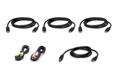 Aten 2L-7D02UDPX6 El kit de cable KVM 2L-7D02UDPX6 proporciona conexiones de datos de alta calidad entre el switch KVM DisplayPort y sus servidores y ordenadores de tres pantallas DisplayPort. El kit de cable permite la conexión de vídeo, teclado/ratón USB y audio (altavoz y micrófono) y ofrece un rendimiento excelente con el switch KVM DisplayPort de ATEN.