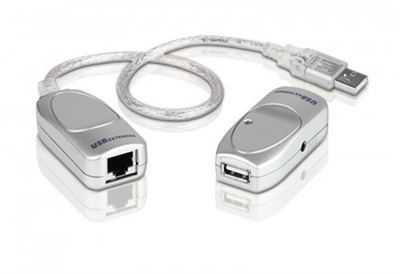 Aten UCE60-AT El UCE60 le permite instalar sus dispositivos USB o Hub USB hasta 60 metros de distancia de su computador, superando la típica limitación de los cables USB. Esta comunicación USB de larga distancia se realiza con cables Cat5/cat5e/Cat6.1x Unidad Local (con cable USB de 30 cms incorporado)1x Unidad Remota