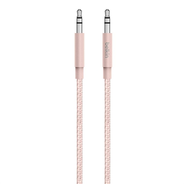 Belkin AV10164BT04-C00 Belkin MIXIT Aux Cable - Cable de audio - mini-phone stereo 3.5 mm macho a mini-phone stereo 3.5 mm macho - 1.22 m - oro rosa