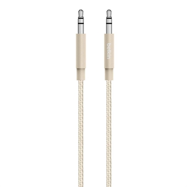 Belkin AV10164BT04-GLD Belkin MIXIT Aux Cable - Cable de audio - mini-phone stereo 3.5 mm macho a mini-phone stereo 3.5 mm macho - 1.22 m - oro