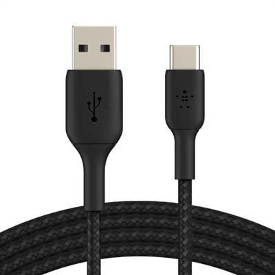 Belkin CAB002BT1MBK Braided C-A 1M Blk - Tipología: Cable Conexión; Tipología Conector A: Usb-A; Formato Conector A: Macho; Tipología Conector B: Usb-C; Formato Conector B: Macho; Nº De Unidades Por Paquete: 1; Longitud: 100 Cm