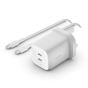 Belkin WCH013VF2MWH-B6 - 65W Pps Dual Usb-C Gan 2M C-C 100W - Tipología Específica: Cargador; Material: Plástico; C