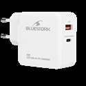 Bluestork PW-BS-65-GAN-C-A-W - Adaptador de red/cargador USB.Color Blanco.