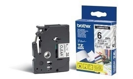 Brother TZE111 Longitud 8 M Brother Cinta Laminada Transparente/Negro 6 Mm