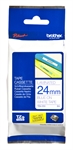 Brother TZE253 - Longitud 8 M Brother Cinta Laminada Blanco/Azul 24Mm