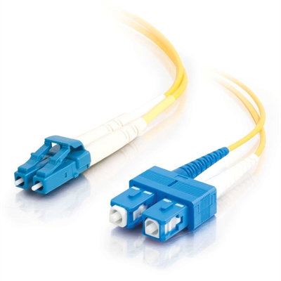 C2g 85587 C2G LC-SC 9/125 OS1 Duplex Singlemode PVC Fiber Optic Cable (LSZH) - Cable de interconexión - modo sencillo SC (M) a modo simple LC (M) - 2 m - fibra óptica - impresión a dos caras - 9/125 micrones - OS1 - sin halógenos - amarillo