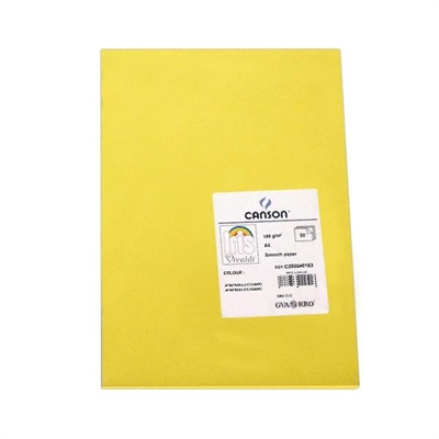 Canson C200040183 Cartulina Color Amarillo Canario De 185 G/Mi¿½ Formato A3. Ofrece Dureza Y Regularidad En Su Superficie. Ideales Para Todo Tipo De Manualidades Cubiertas Separadores E Impresion De Documentos.