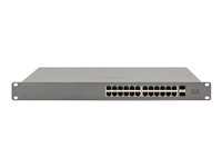 Cisco-Meraki-Go GS110-24P-HW-EU Cisco Meraki Go GS110-24P - Conmutador - Gestionado - 24 x 10/100/1000 (PoE+) + 2 x SFP (mini-GBIC) (ascendente) - sobremesa, montaje en rack - PoE+ (195 W)