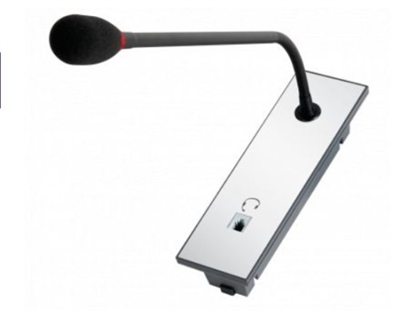 Commend C-CDMI50PHD Módulo de micrófono de cuello de cisne con toma para auriculares. El módulo puede ir montado junto al terminal básico.-- Micrófono de cuello de cisne con anillo LED rojo para indicar la conversación.-- Toma para auriculares-- Construcción de policarbonato