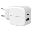 Conceptronic ALTHEA09W - El Cargador Usb Althea09w Ofrece Una Carga Eficiente Y Rápida - Con UnPuerto Usb Tipo C Co