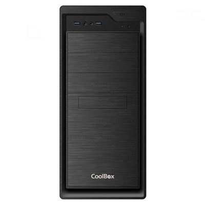 Coolbox COO-PCF800U3-1 Elegante caja ATX que se puede suministrar con o si fuente de alimentación. A destacar su atractivo frontal antracita, su capacidad de expansión, 2 puertos USB 3.0, así como grandes posibilidades para la instalación de refrigeración, tanto ventiladores de cualquier tamaño (80, 90 ó 120mm), como kits de refrigeración líquida, lo que la convierten en una caja de gran versatilidad, tanto para aplicaciones generales del hogar o la oficina, como para equipos gaming.DISEÑOFactor de forma: EscritorioTipo: PCMaterial: SGCC, AceroColor del producto: NegroFormas de factor de tarjeta madre soportadas: ATXNúmero de puertos 3.5'': 6Número de puertos 5.25'': 3Ventana lateral: NoNúmero de bahías internas de 3,5 '': 5Número de receptáculos 5.25'' externos: 3Número de ranuras de expansión: 7Adecuado para: Hogar / OficinaBotón de encendido/apagado: SiIndicadores LED: SiCertificación: CE, RoHSFUENTE DE ALIMENTACIÓNFuente de alimentación incluida: SiFuente de alimentación: 500 WUbicación de fuente de alimentación: SuperiorNúmero de fuentes de alimentación: 1PUERTOS E INTERFACESCantidad de puertos tipo A USB 3.0 (3.1 Gen 1): 2Entrada de audio: SiSalida de audio: SiENFRIAMIENTOMáximo de ventiladores frontales: 1Diámetro de ventiladores frontales soportados: 80,90,120 mmMáximo de ventiladores posteriores: 1Diámetro de ventiladores traseros soportados: 80,90,120 mmCapacidad de enfriamiento líquido: SiMEDIOS DE ALMACENAJETamaños de disco duro soportados: 3.5''PESO Y DIMENSIONESAncho: 185 mmProfundidad: 420 mmAltura: 400 mmPeso: 4,9 kg