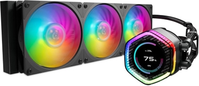 Cooler-Master MLY-D36M-A24PZ-R1 Cooler Master MasterLiquid 360 Ion Refrigeración Líquida - Pantalla LCD2.1, Sistema de Refrigeración AIO, Bomba Doble Cámara GenX, Ventiladores Mobius 120P ARGB, RGB Gen2 Direccionable, LGA1700 & AM5