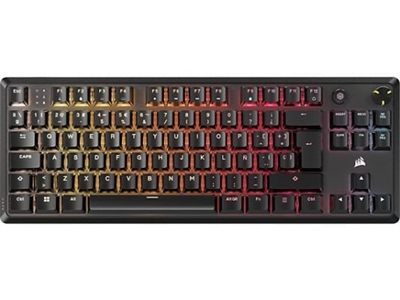Corsair CH-911911E-ES Realiza tus mejores jugadas y disfruta de más espacio para el ratón. El teclado gaming Corsair K70 CORE TKL ofrece un juego y un mecanografiado increíbles en un tamaño compacto sin teclado numérico. Disfruta de pulsaciones suaves como la seda y sin temblores con los interruptores lineales Corsair MLX Red v2 prelubricados, iluminados mediante RGB ultrabrillante por tecla y con dos capas de atenuación acústica. Cable USB