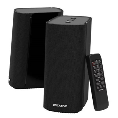 Creative-Labs 51MF1690AA000 Altavoces de escritorio compactos Hi-Fi 2.0 para PC y portátil.¡Hacía tiempo! Nuestra última incorporación a la aclamada serie T20 y T40 ya está aquí.Mejore su espacio de trabajoElegante y minimalista diseño para su ordenador de escritorio o portátil.Configuración de conectar y reproducirFácil configuración en minutos con varias opciones de conexión, ¡incluyendo Bluetooth® 5.0, AUX-in 3.5 mm, optical-in y FLAC USB!Calidad de sonido superiorAmplio escenario acústico, realista, con increíble profundidad, sonido equilibrado y fantástica claridad vocal.Potente acústicaDriver de gama completa 2.75” con amplificador digital integrado que potencia 40W RMS y un máximo de hasta 80W.Tecnología BasXPortMejora los graves para reproducir tonos ricos y profundos sin necesidad de un subwoofer.Controles cómodosMando a distancia inalámbrico con ecualizadores presintonizados y configuración de graves y agudos ajustables.El Sueño De Un MinimalistaCreative T100 es el perfecto conjunto de altavoces de escritorio. Para un minimalista, el estado de su escritorio es algo precioso. Los Creative T100 están diseñados para figurar elegantemente a cada lado de su ordenador o portátil. ¿Lo mejor? La calidad de sonido es fantástica.Configuración De Conectar Y ReproducirLa configuración es muy sencilla. Simplemente enchufe el adaptador de corriente, elija entre un montón de opciones de conexión y ya está - ¡listo para disfrutar de su audio en minutos!Bluetooth 5.0 InalámbricoTransmita directamente desde sus dispositivos móviles mediante Bluetooth para un sonido fluido.FLAC USBReproduzca canciones hi-res lossless directamente desde un pendrive USB1. T100 soporta formatos FLAC, WAV y MP3.Entrada ÓpticaPuede incluso disfrutar de sonido digital de alta calidad en T100 cuando los conecte a PS4 Pro. Todo lo que debe hacer es conectar ambos dispositivos con un sencillo cable y ya está.Entrada AuxiliarPara dispositivos de sonido analógicos, conecte mediante el puerto AUX-in 3.5 mm.Mejore Su AudioConsidere esto su merecida mejora en audio de ordenador y portátil. Hemos pasado incontables horas en este perfil acústico para conseguir un escenario acústico realista con increíble profundidad que va más allá de los altavoces.Potentes Acústicas¿Hemos mencionado ya que es potente? Para un sistema de sonido 2.0, este se lleva la palma. Potente acústica de hasta 40W RMS y con un amplificador digital integrado de alta potencia, el T100 produce una potencia máxima de hasta 80W en una habitación media, lo que significa que puede disfrutar de sonido envolvente y de cine en la comodidad de su hogar.Increíble Claridad Acústica¡Eso no es todo! Hemos incluido un montón de sorpresas en ello - un potente driver de rango completo de 2.75” con una configuración de 1 driver que maneja el espectro de sonido completo para asegurar la consistencia del sonido. Dicho simplemente, ello permite al T100 ofrecer potente audio y detalladas voces con increíble claridad. Y además nuestra mejorada tecnología BasXPort realza los graves para obtener tonos ricos graves sin necesidad de un subwoofer.Mejore Su Audio InteligenteSe merece un mejor sonido. T100 es la mejor actualización para sus experiencias de audio Echo Dot. No tiene más que conectar T100 a los dispositivos inteligentes a través del cable de 3.5 mm y tomar el control igual que siempre. Ajuste el volumen, escuche su audiolibro favorito o seleccione la música que quiera con su voz, todo sin tener tan siquiera que levantarse de la cama.Más Control De Audio¡Ajuste aún más su sonido con el mando a distancia incluido! Aparte de seleccionar los ecualizadores presintonizados para películas, música, conciertos y juegos, puede además incrementar o reducir graves y agudos a su gusto.Y con los botones de fácil acceso encima del altavoz derecho, comodidad en la punta de sus dedos.