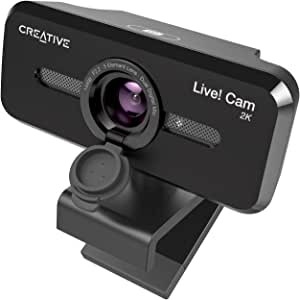 Creative-Labs 73VF090000000 Creative Live! CAM Sync V3 Cámara Web USB 2K QHD con Zoom Digital 4X y micrófonos, 1080p HD, Campo de visión de hasta 95°, Lente de privacidad, para PC y Mac.