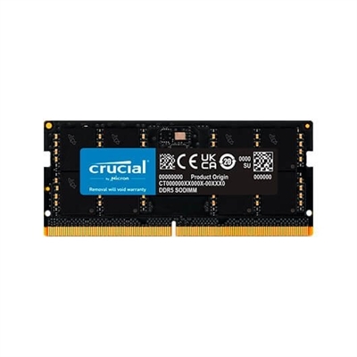 Crucial CT32G48C40S5 Crucial - DDR5 - 32GB - SODIMM de 262 contactos - 4800MHz / PC5-38400 - CL40 - 1.1V- sin bufer - no-ECC