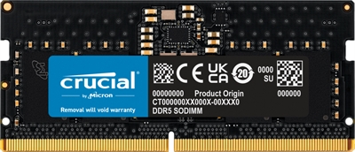 Crucial CT8G48C40S5 Crucial - DDR5 - 8GB - SODIMM de 262 contactos - 4800MHz / PC5-38400 - CL40 - 1.1V- sin bufer - no-ECC