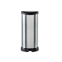 Curver 181125 - Papelera Con Apertura A Pedal Fabricada En Plastico Color Gris Con Aspecto Metalizado. Tap