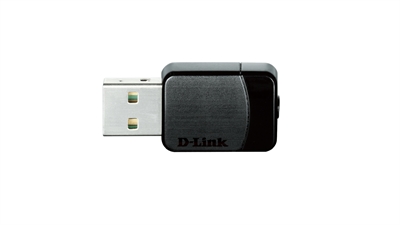 D-Link DWA-171 PUERTOS E INTERFACESTecnología de conectividad: InalámbricoInterfaz de host: USBInterfaz: WLANCantidad de puertos USB: 1CONEXIÓNRango máximo de transferencia de datos: 433 Mbit/sEstándares de red: IEEE 802.11ac, IEEE 802.11g, IEEE 802.11nWifi: SiBanda Wi-Fi: Doble banda (2,4 GHz / 5 GHz)Alcance de frecuencia: 2,4 - 5 GHzEstándar Wi-Fi: Wi-Fi 5 (802.11ac)Wi-Fi estándares: Wi-Fi 5 (802.11ac), 802.11g, Wi-Fi 4 (802.11n)WLAN velocidad de transferencia de datos, soportada: 300,430 Mbit/sAlgoritmos de seguridad soportados: WPA, WPA2, WPSDISEÑOInterno: NoColor del producto: NegroIndicadores LED: SiCertificación: FCC B\r\nIC\r\nWi-FiCONTROL DE ENERGÍAUSB con suministro de corriente: SiCONDICIONES AMBIENTALESIntervalo de temperatura operativa: 0 - 40 °CIntervalo de humedad relativa para funcionamiento: 10 - 90%PESO Y DIMENSIONESAncho: 31,7 mmProfundidad: 18,8 mmAltura: 8 mmPeso: 3,9 gEMPAQUETADOAncho del paquete: 141 mmProfundidad del paquete: 109 mmAltura del paquete: 19 mmPeso del paquete: 16,7 gDATOS LOGÍSTICOSCódigo de Sistema de Armomización (SA): 85176990Peso neto del envase de envío: 37,5 gLongitud del contenedor de envío: 44,9 cmAltura de la caja de envío: 31 cmAnchura de la caja de envío: 20,8 cmCantidad por caja de envío: 80 pieza(s)Peso bruto del palé (en avión): 371,3 kgNúmero de cajas de cartón por palé (en avión): 72 pieza(s)Cantidad por palé (en avión): 5760 pieza(s)Altura del palé (en avión): 2,08 mPeso bruto del palé (en barco): 371,3 kgNúmero de cajas de cartón por palé (en barco): 72 pieza(s)Cantidad por palé (en barco): 5760 pieza(s)Altura del palé (en barco): 2,08 mPeso de la caja de envío: 4,9 kgAnchura del palé: 120 cmLongitud del palé: 110 cmOTRAS CARACTERÍSTICASLink / Act LED: Si