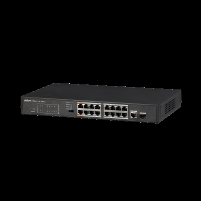 Dahua 1.0.01.20.10367 Dahua Technology PFS3117-16ET-135. Tipo de interruptor: No administrado, Capa del interruptor: L2. Puertos tipo básico de conmutación RJ-45 Ethernet: Fast Ethernet (10/100), Cantidad de puertos básicos de conmutación RJ-45 Ethernet: 16. Bidireccional completo (Full duplex). Tabla de direcciones MAC: 4000 entradas, Capacidad de conmutación: 5,2 Gbit/s. Estándares de red: IEEE 802.3, IEEE 802.3ab, IEEE 802.3af, IEEE 802.3at, IEEE 802.3u, IEEE 802.3x, IEEE 802.3z. Energía sobre Ethernet (PoE)